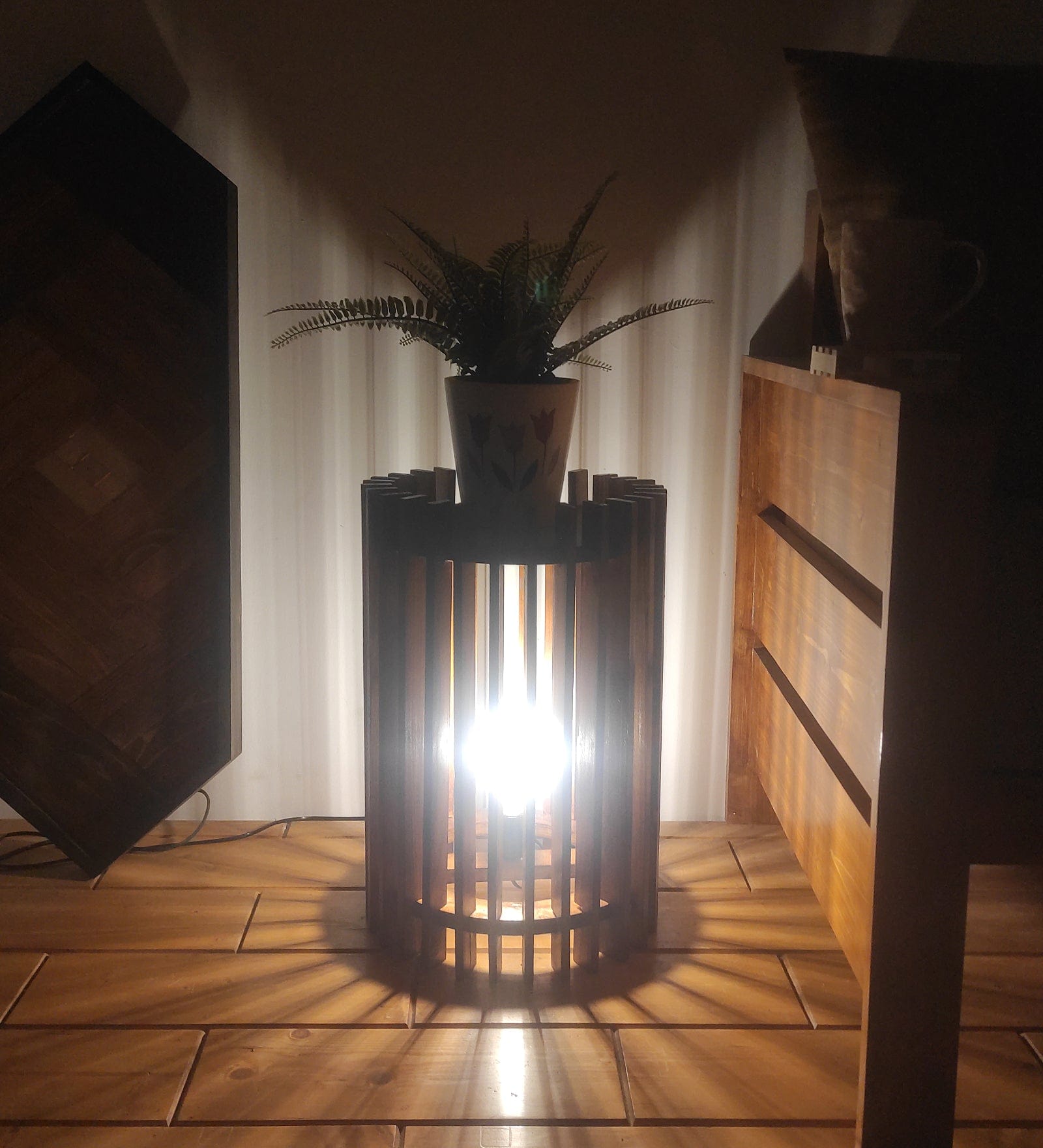 Ventus Sidekick Wooden Floor Lamp (BULB NOT INCLUDED)