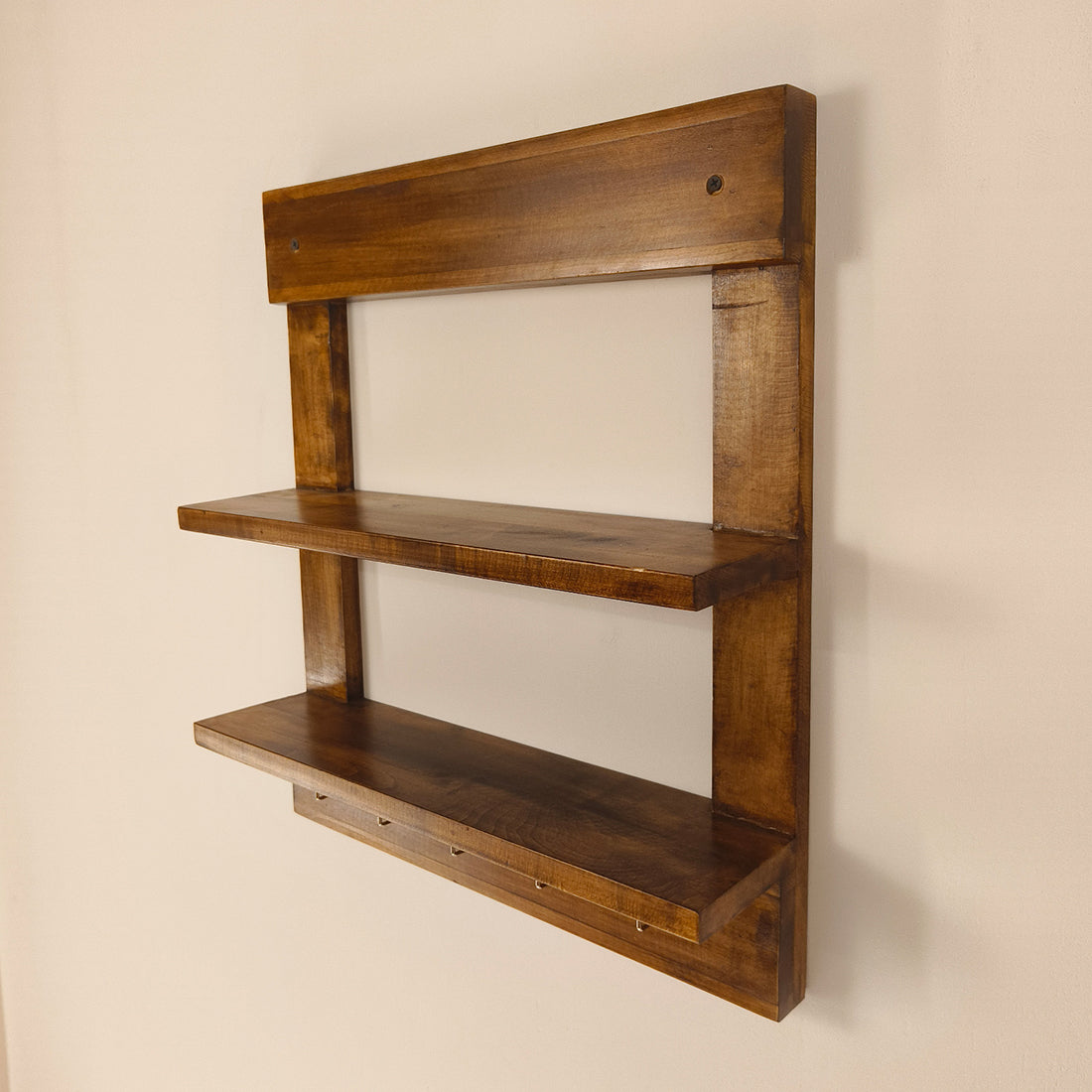 Verona Wooden Wall Shelf Organiser with Key Holders