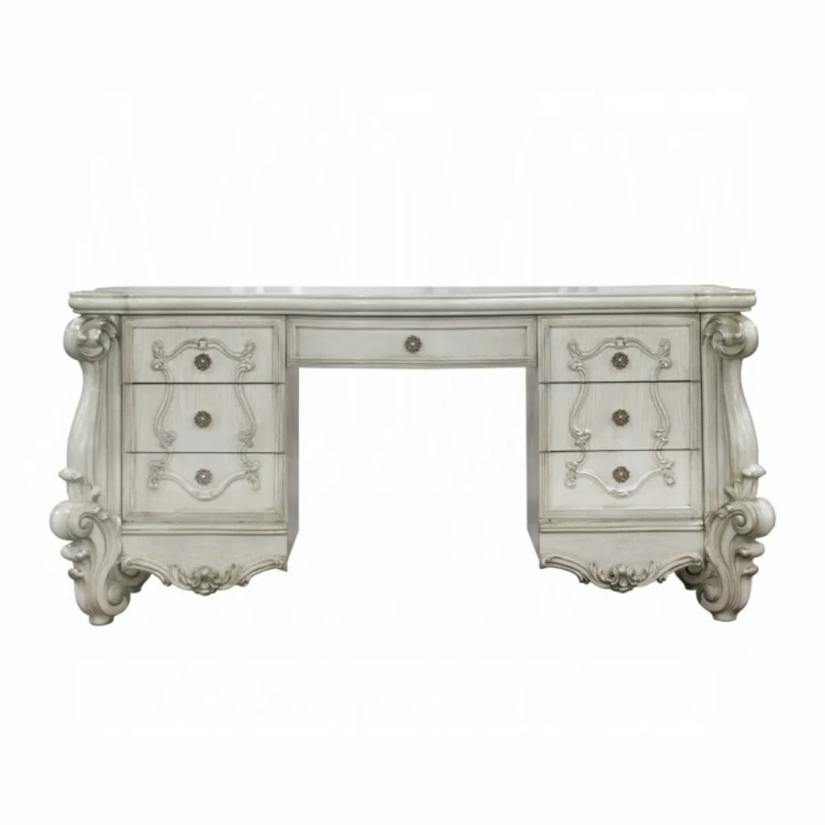 Ouch Cart Luxury Vanity Dressing Table Set with Mirror & Stool