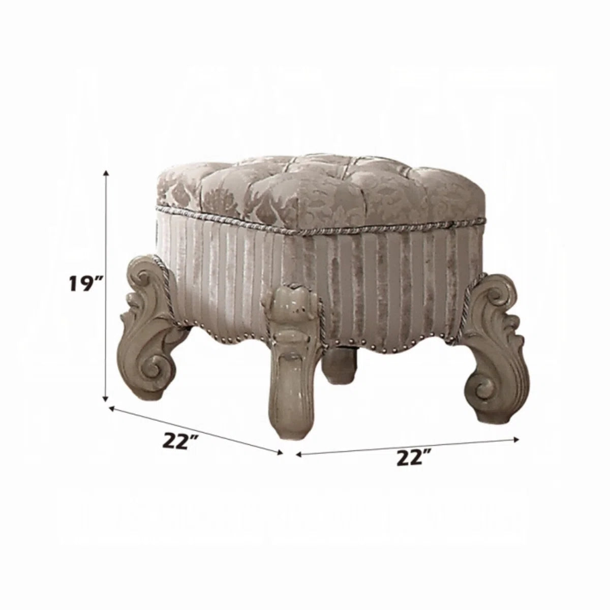 Ouch Cart Luxury Vanity Dressing Table Set with Mirror & Stool