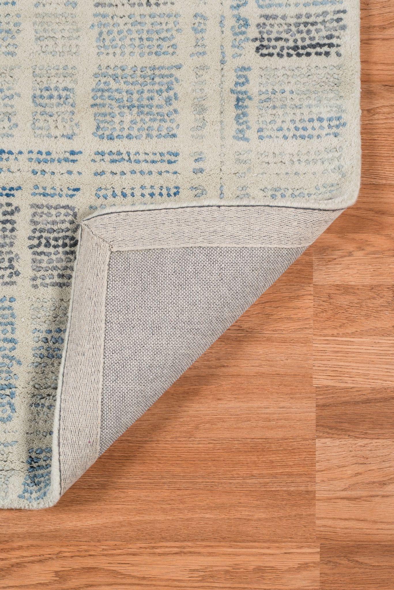 Dusk Blue Wool Vector 5x8 Feet Hand-Tufted Carpet - Rug - Ouch Cart