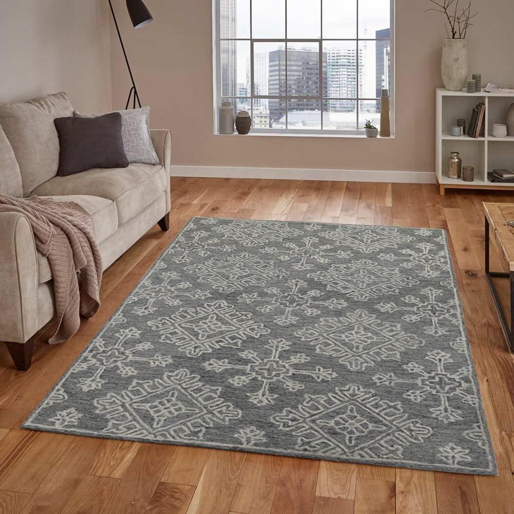 Graphite Wool Boston 4x6 Feet Hand-Tufted Carpet - Rug - Ouch Cart
