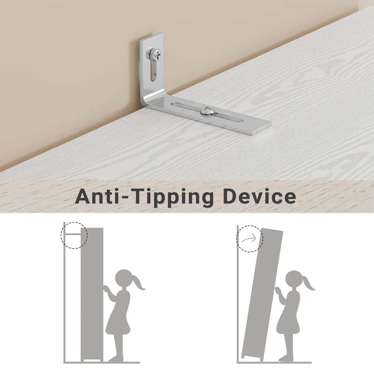 Spacious White Wardrobe Closet Wooden Armoire with Hanging Rod and Storage-OUCH CART | Wardrobe