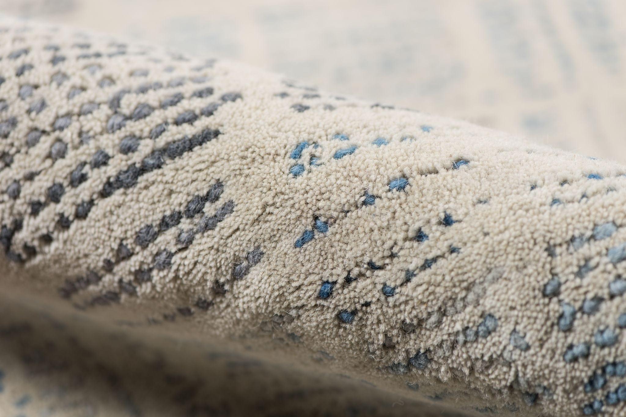 Dusk Blue Wool Vector 5x8 Feet Hand-Tufted Carpet - Rug - Ouch Cart