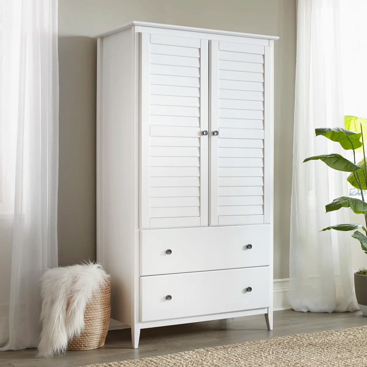 Greenport Armoire Large Storage Solid Wood Wardrobe for Bedroom-OUCH CART | Wardrobe