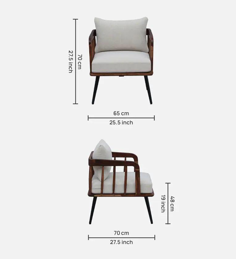 Sheesham Wood 1 Seater Sofa In Scratch Resistant Rustic Teak Finish - Ouch Cart