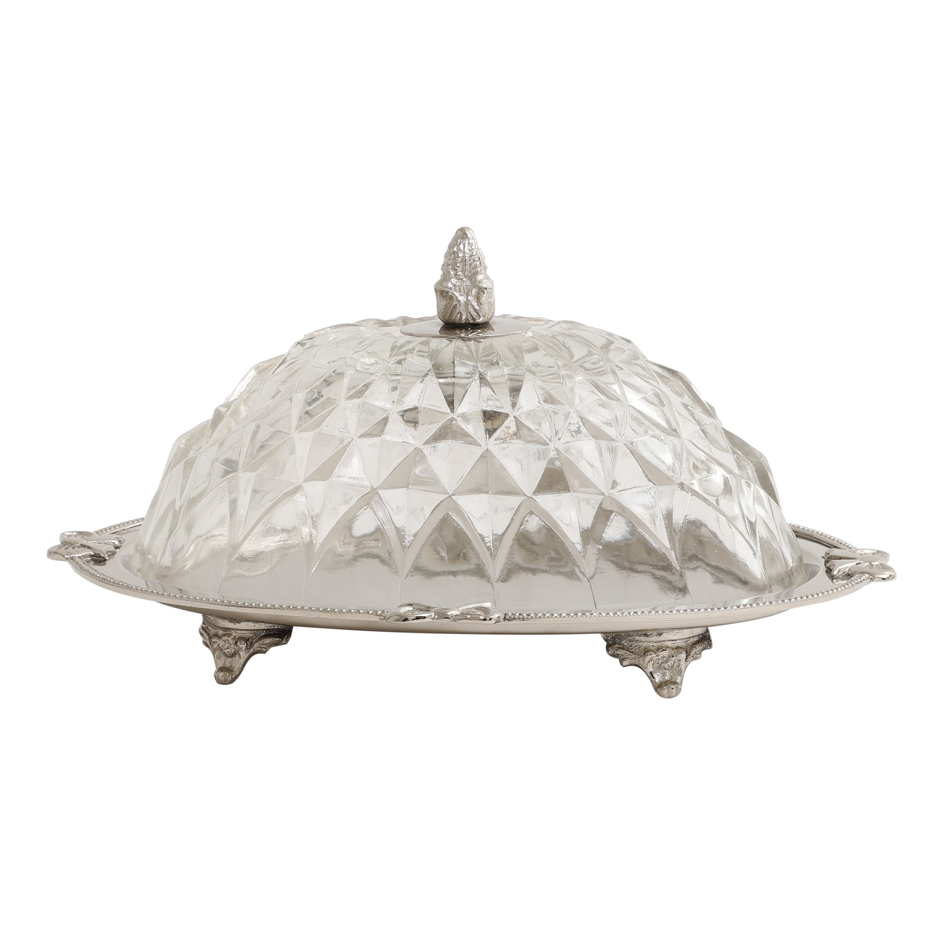 3 Leaf Decorative Silver Platter M.M.I. OVERSEAS