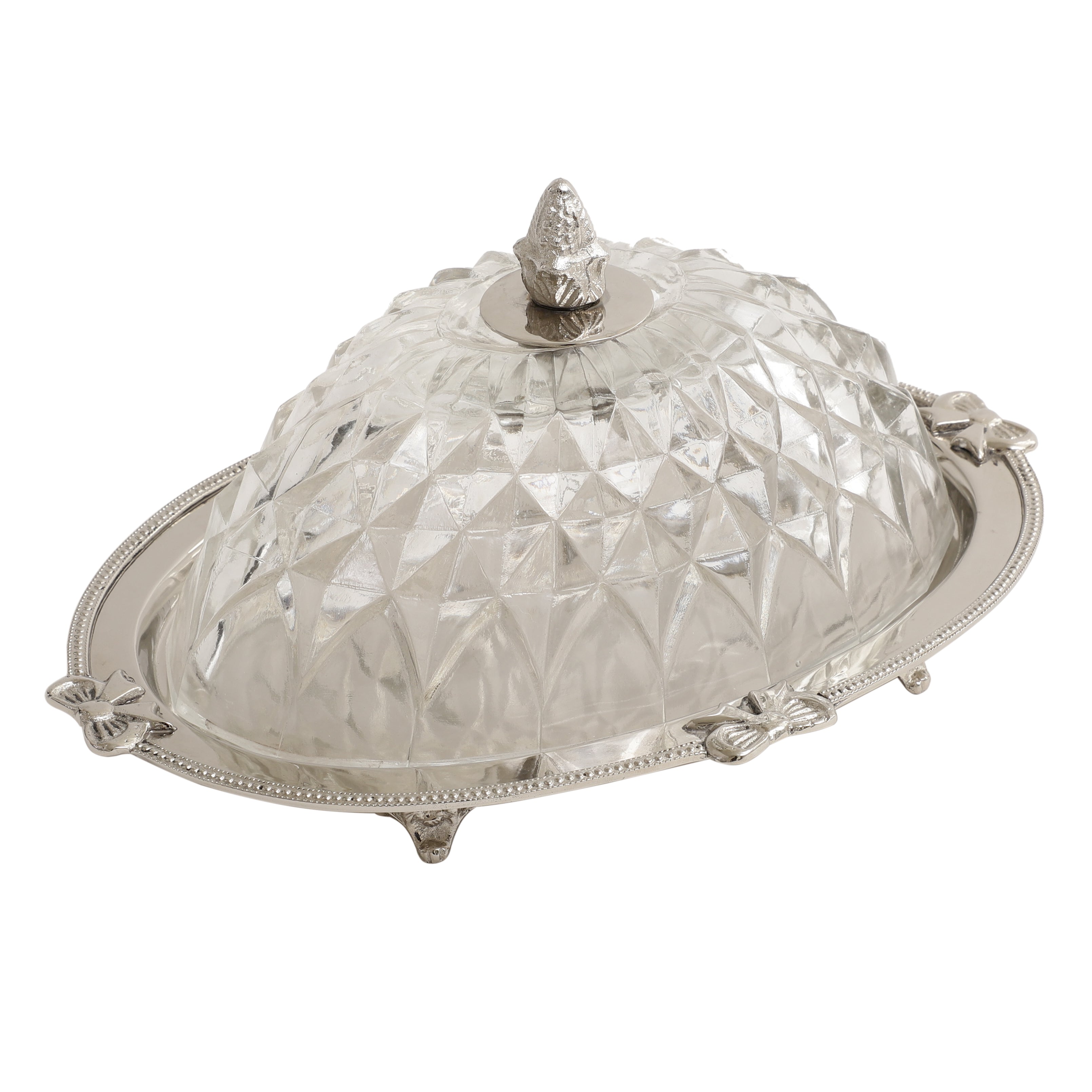 3 Leaf Decorative Silver Platter M.M.I. OVERSEAS