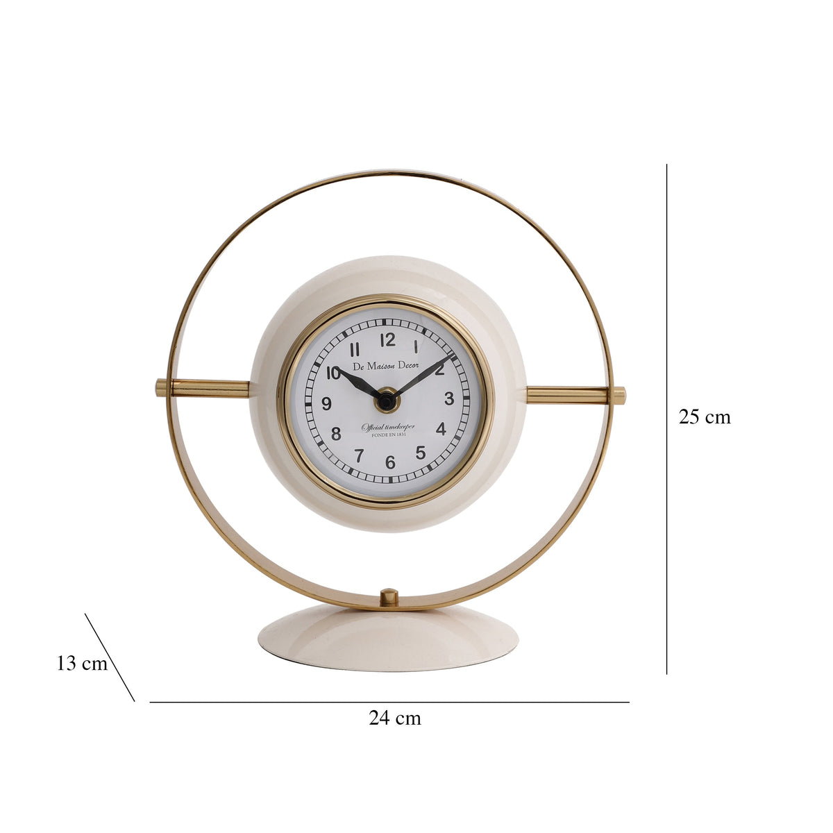Halo Clock In Ivory White & Gold M.M.I. OVERSEAS