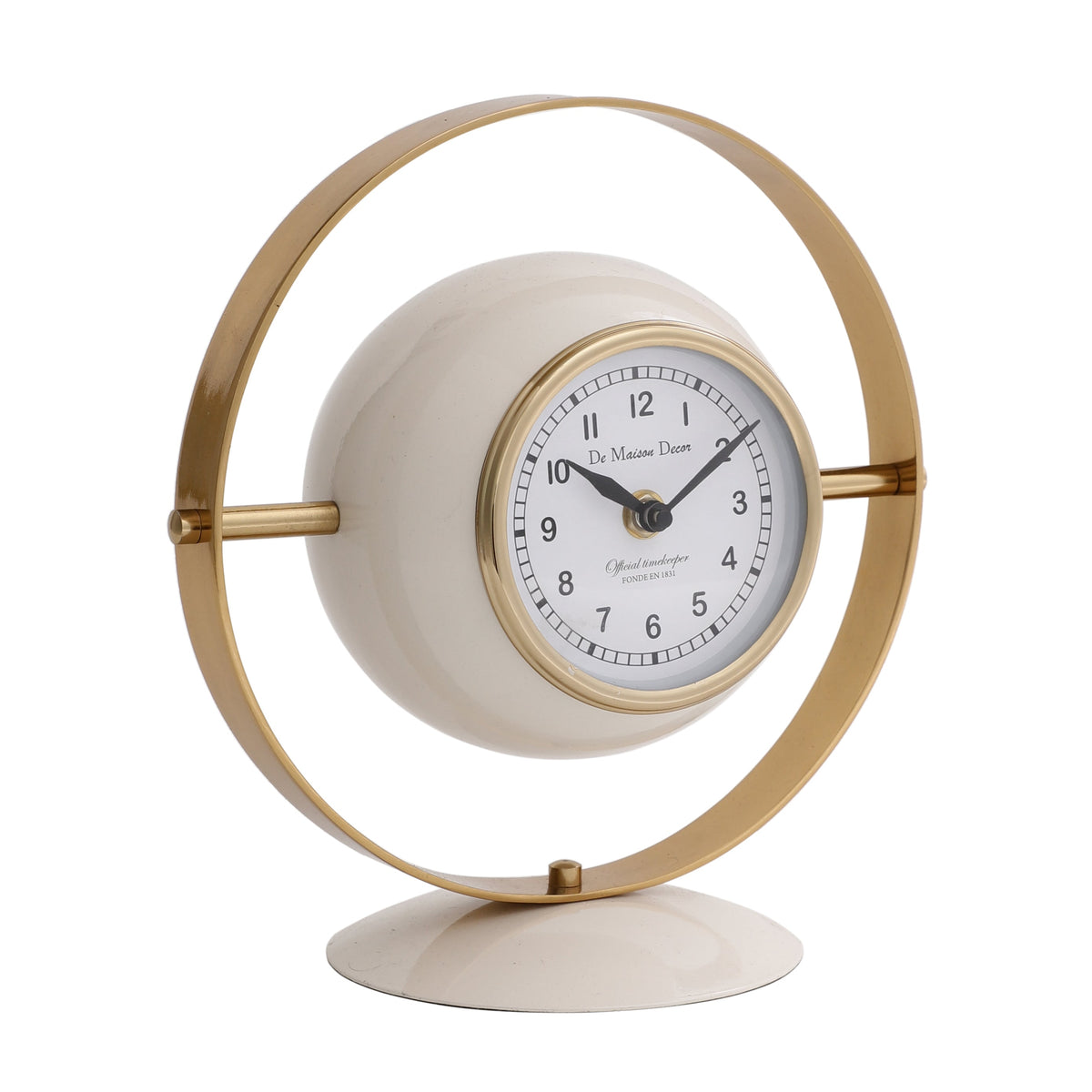 Halo Clock In Ivory White & Gold M.M.I. OVERSEAS