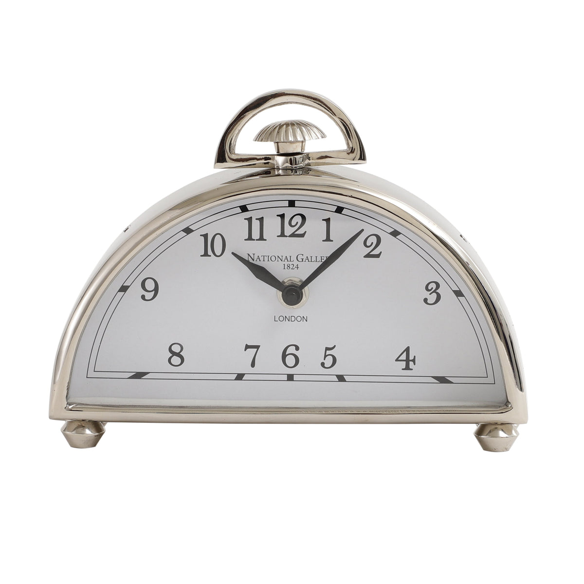 Luna Desk Clock In Silver M.M.I. OVERSEAS