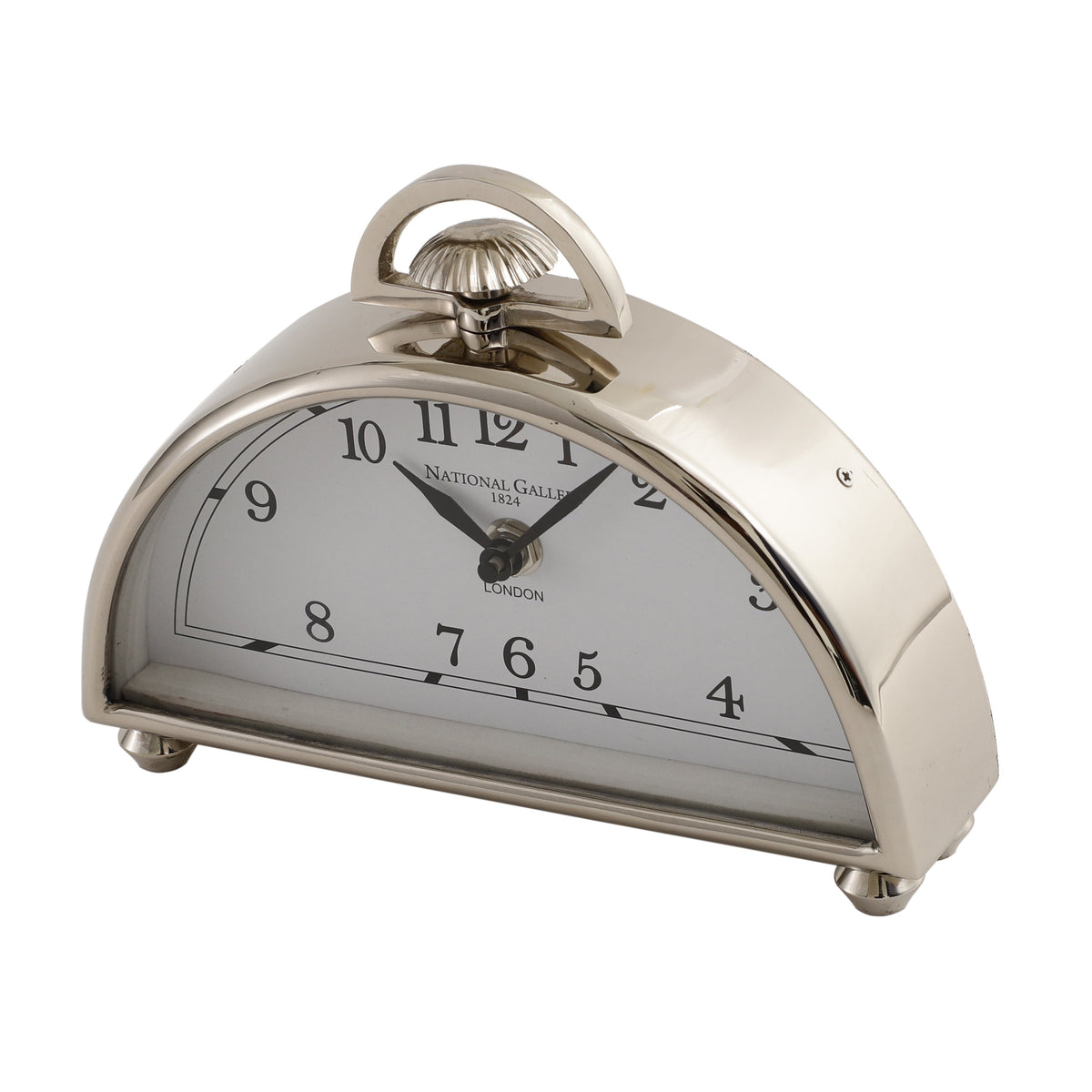 Luna Desk Clock In Silver M.M.I. OVERSEAS