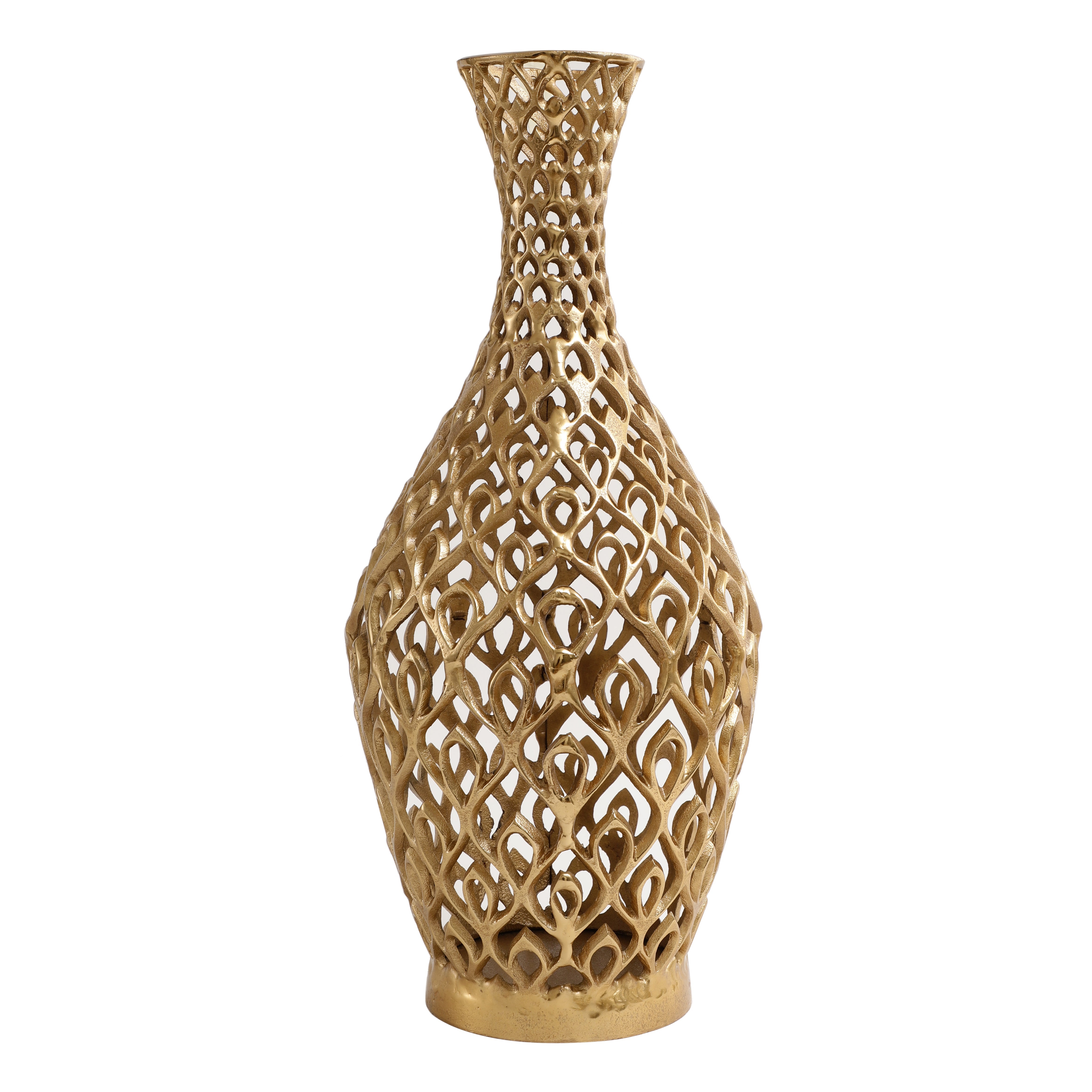 Cavendish Ornate Metal Floor Vase In Gold M.M.I. OVERSEAS
