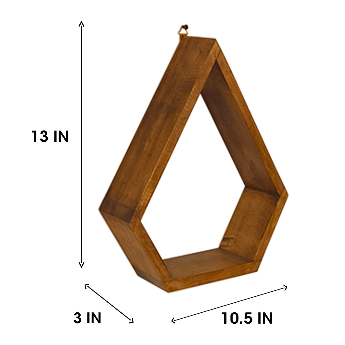 WILLIAM III Diamond Shaped Set of 3 Wooden Wall Shelves