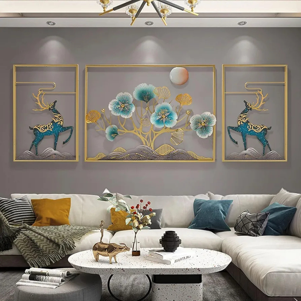 Home Decoration, Living room, drwaing room & Bedroom Floral Golden Frames,