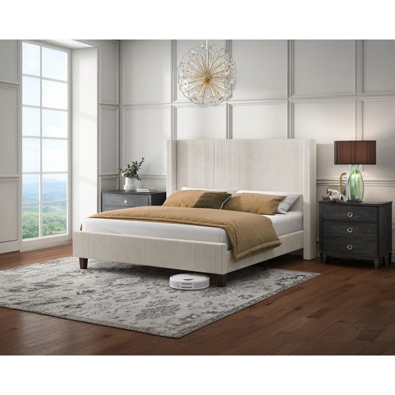 Wauseon Corduroy Upholstered Bed OUCH CART