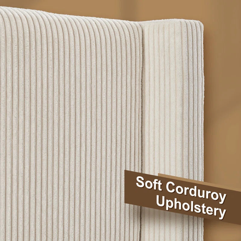 Wauseon Corduroy Upholstered Bed OUCH CART
