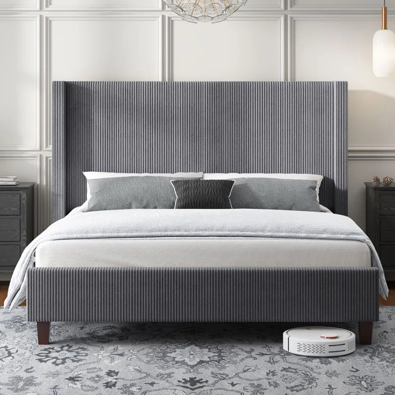 Wauseon Corduroy Upholstered Bed