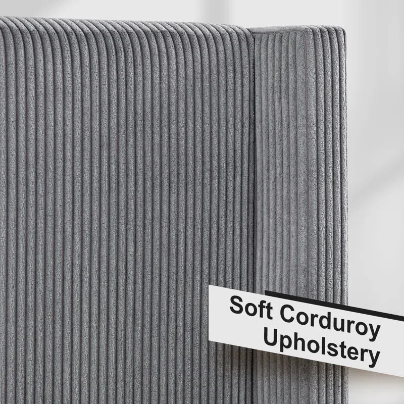 Wauseon Corduroy Upholstered Bed OUCH CART