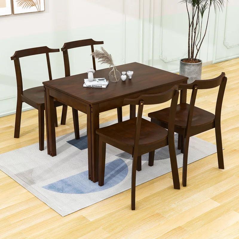 5-Piece Dining Set with Extendable Table and Comfortable Chairs - Ouch Cart