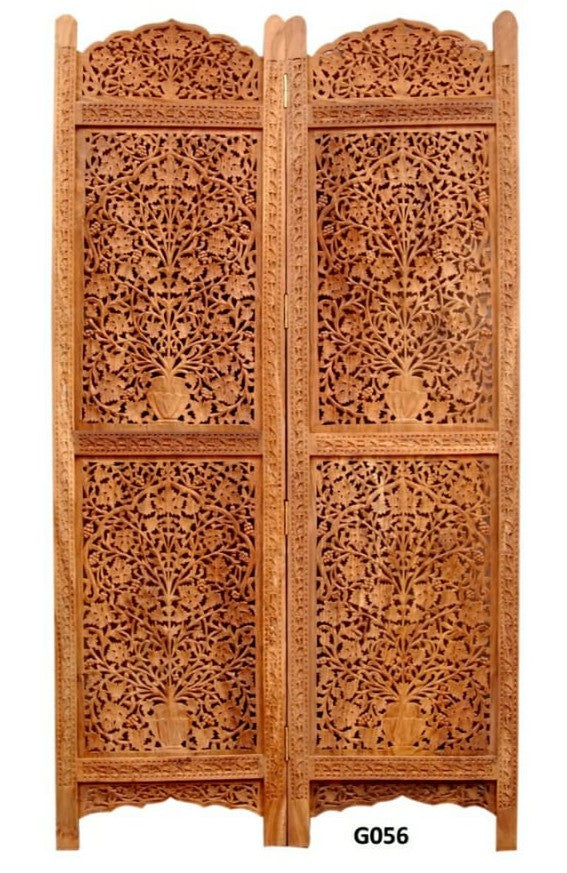 4 Panel Wooden Partition/Room Divider (Brown)