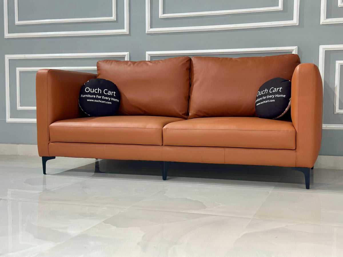 Leatherette 2 Seater Sofa in Lama Brown Colour OUCH CART