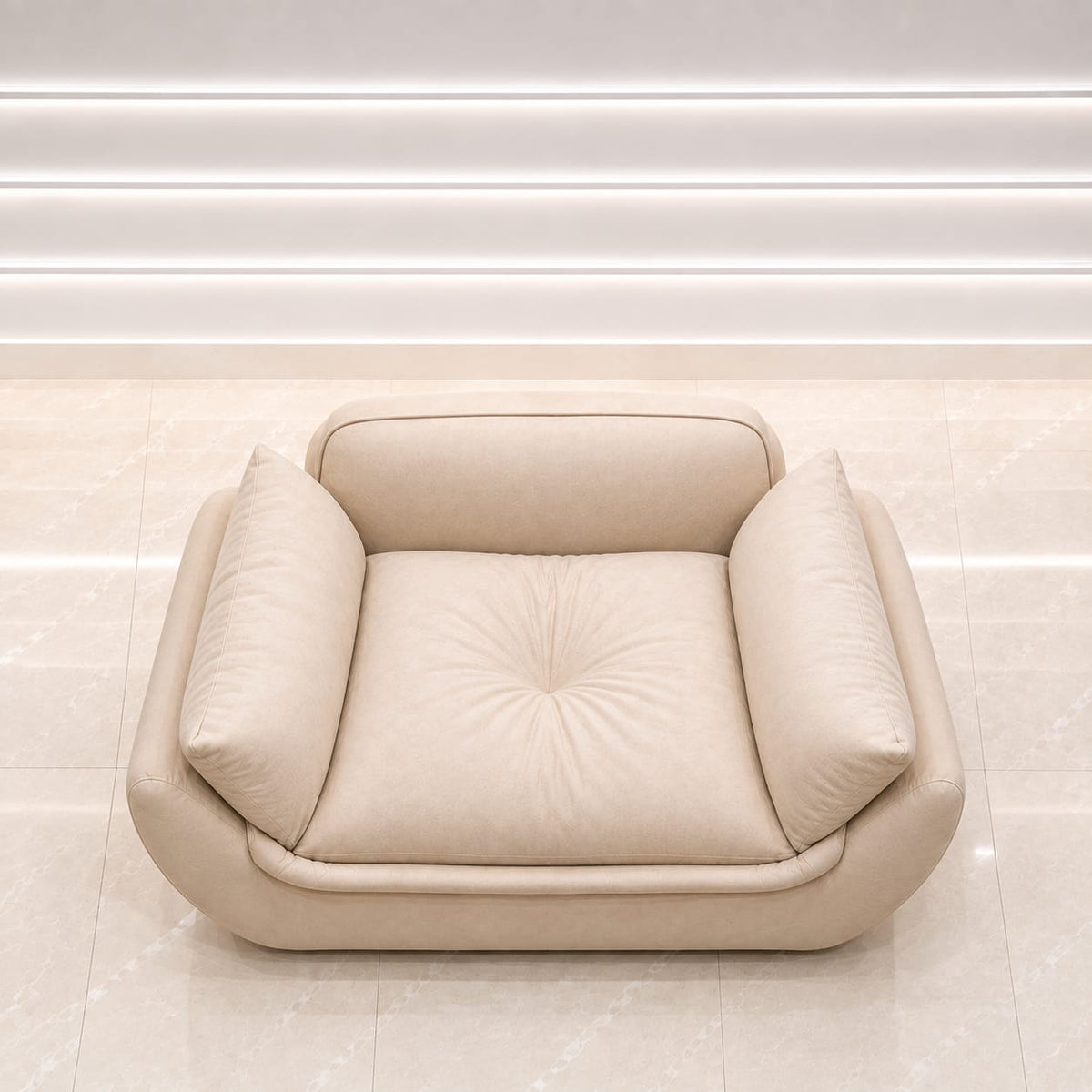 Ouch Cart Modern Luxury 2 Seater Sofa | Plush Cream Upholstered Sofa for Living Room OUCH CART
