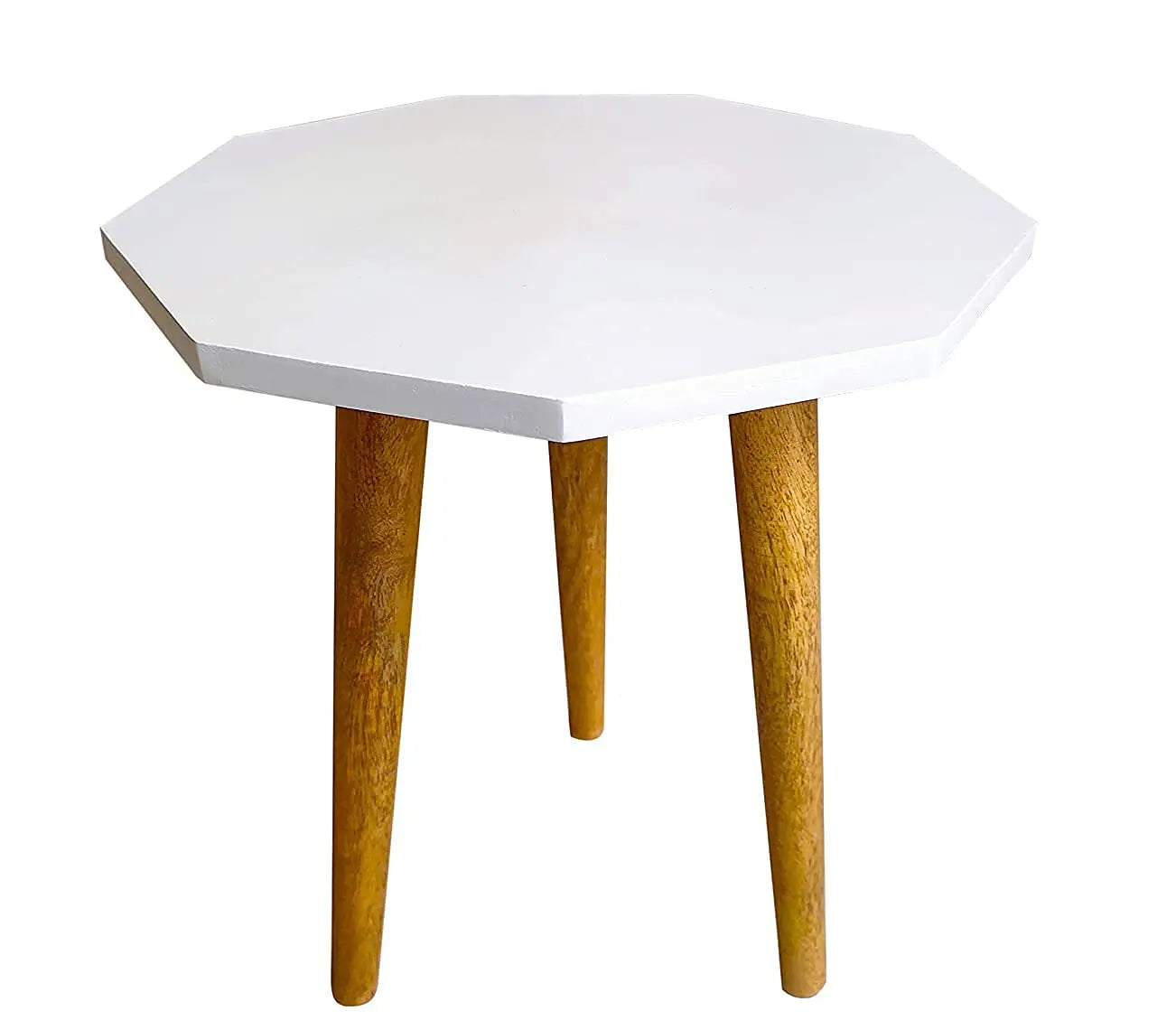 Antique Wooden Foldable Round Side Table | Multi-Purpose End Table, Plant Stand & Stool for Living Room, Kids Room & Balcony Ouch Cart