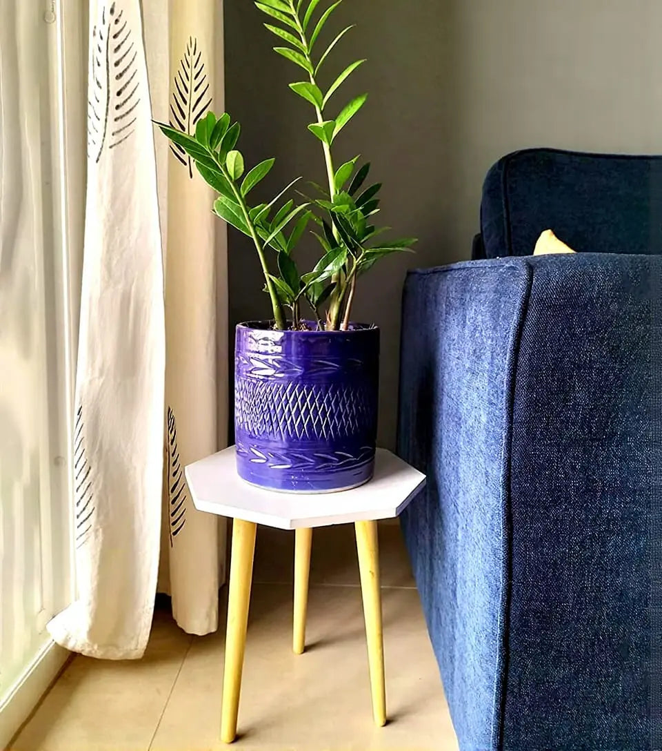 Antique Wooden Foldable Round Side Table | Multi-Purpose End Table, Plant Stand & Stool for Living Room, Kids Room & Balcony Ouch Cart