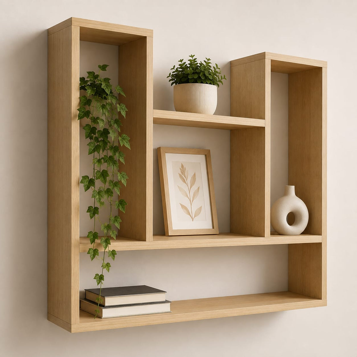 Modern Wooden Open Display Shelf | Multipurpose Wall & Table Organizer OUCH CART