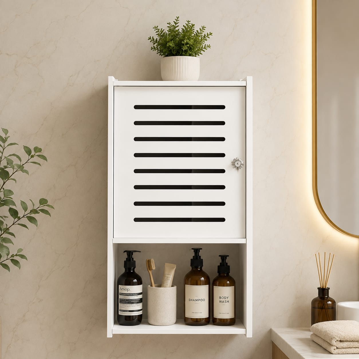 Ouch Cart Wall Mounted Bathroom Storage Cabinet