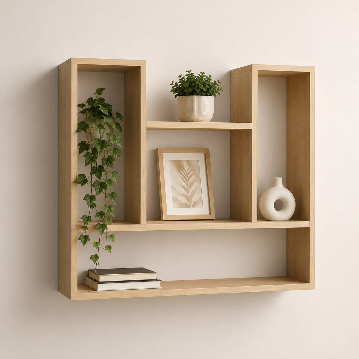 Modern Wooden Open Display Shelf | Multipurpose Wall & Table Organizer OUCH CART
