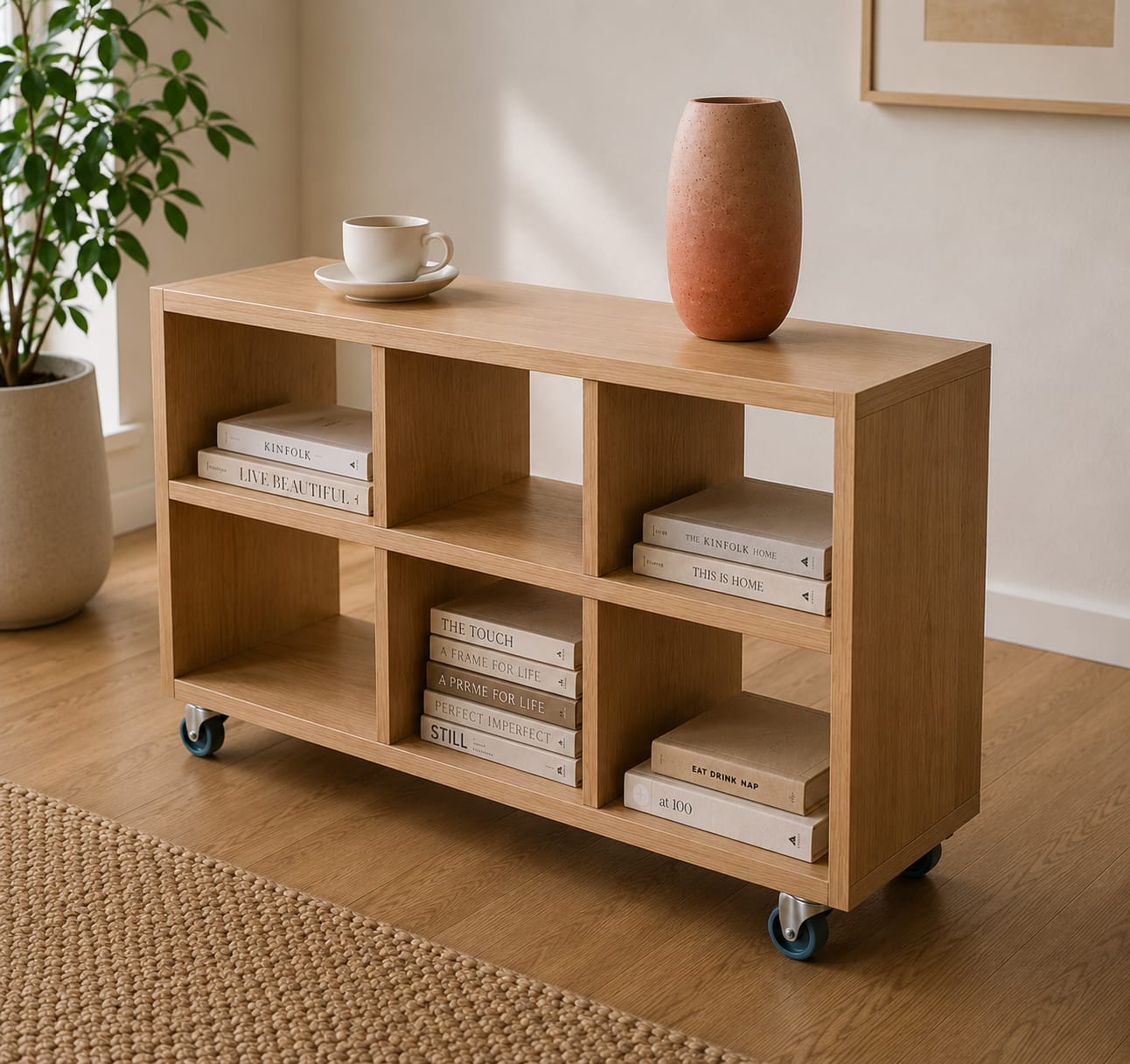 Ouch Cart Mobile Side Table with Book Storage