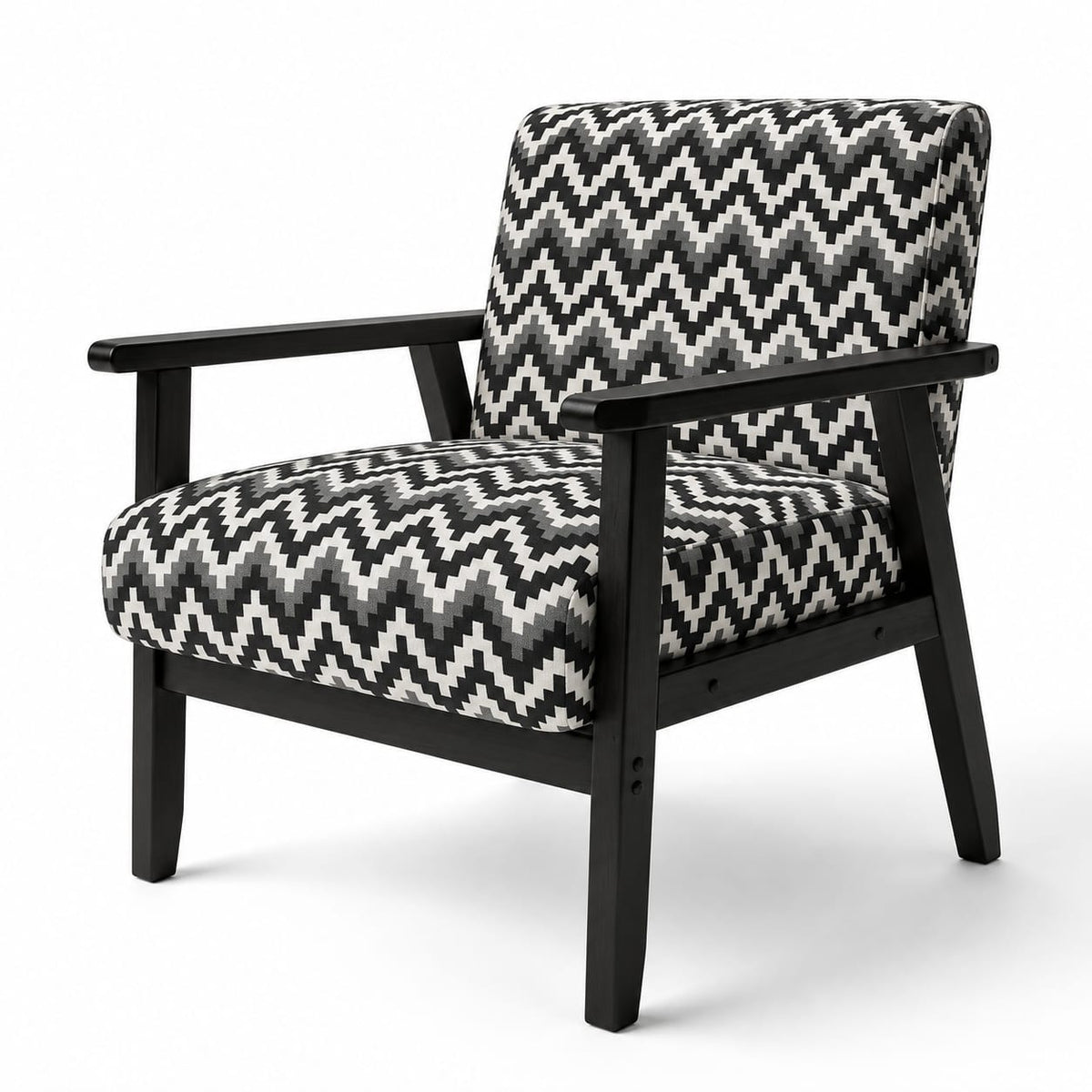 Patterned Accent Chair with Rich Italian Ink Print & Comfortable Upholstered Design
