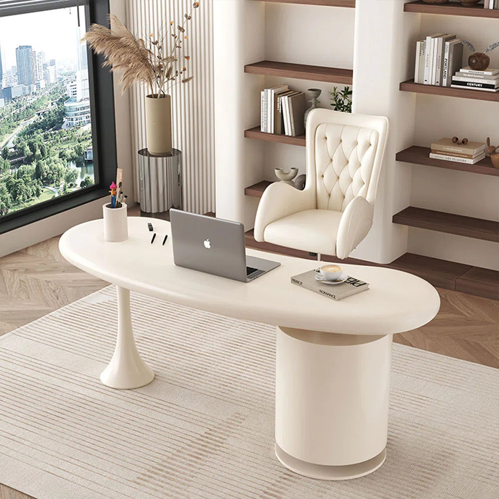 Premium Modern Study Desk with 3-Drawer Storage Cabinet | Eco-Friendly Lacquer Finish Office Table