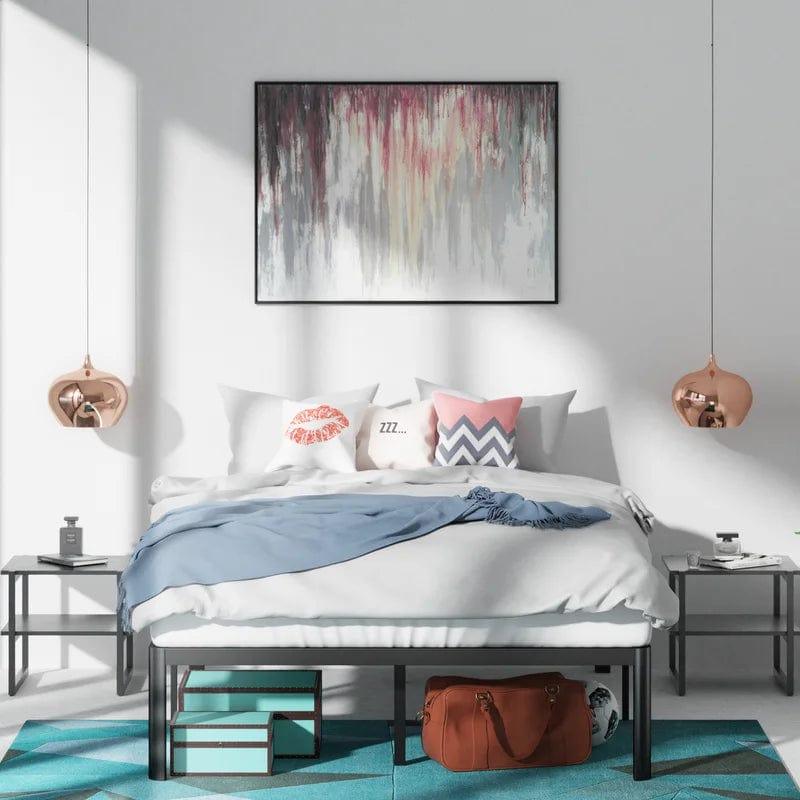 Whitlow Minimal Black Bed Frame With Curved Feet - Ouch Cart