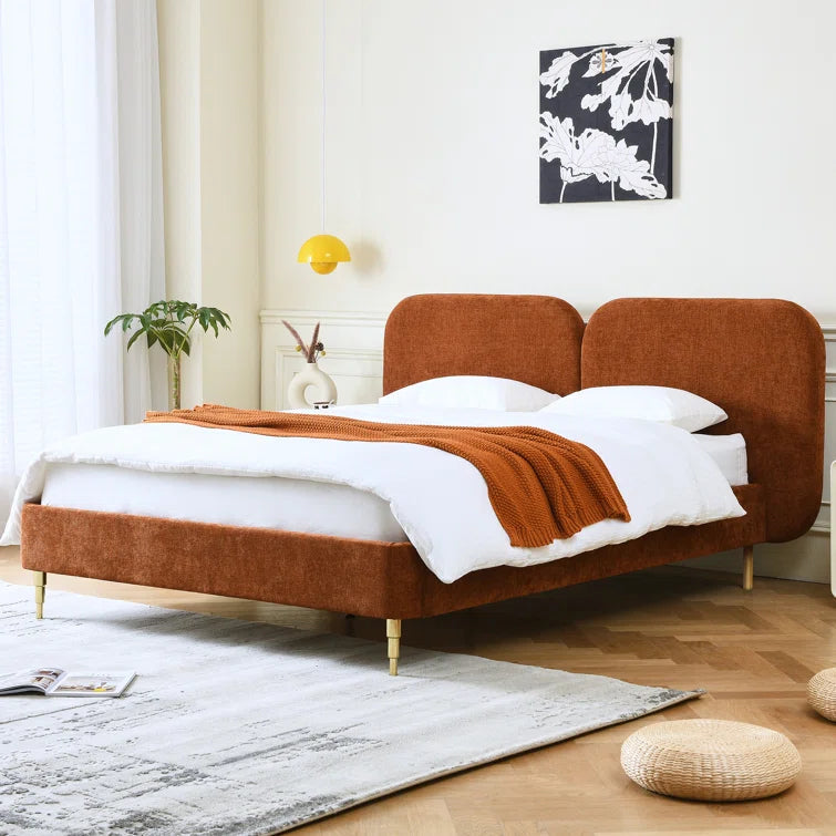 Willma Upholstered Platform Bed Frame and Headboard OUCH CART