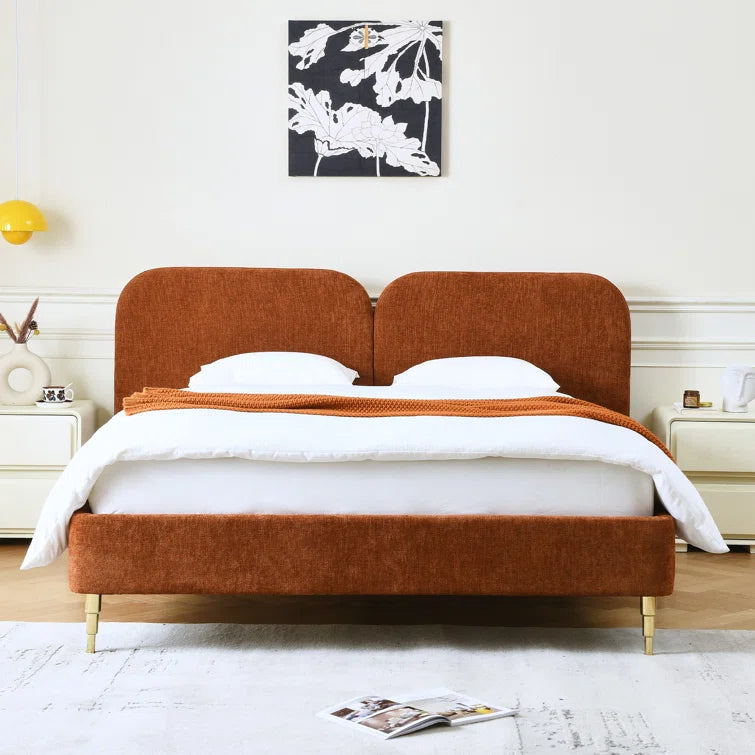 Willma Upholstered Platform Bed Frame and Headboard OUCH CART