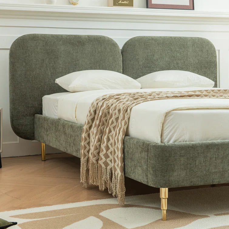 Willma Upholstered Platform Bed Frame and Headboard OUCH CART