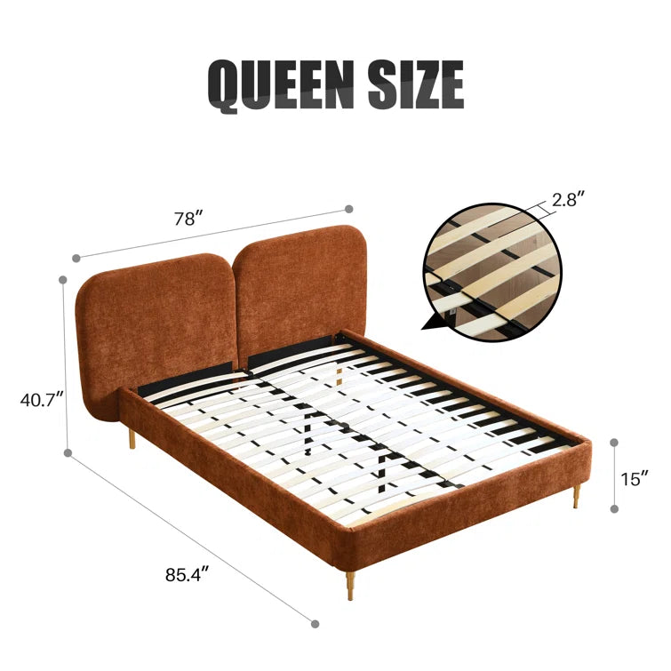 Willma Upholstered Platform Bed Frame and Headboard OUCH CART