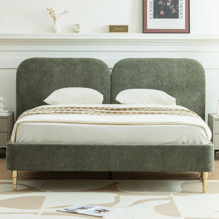 Willma Upholstered Platform Bed Frame and Headboard OUCH CART