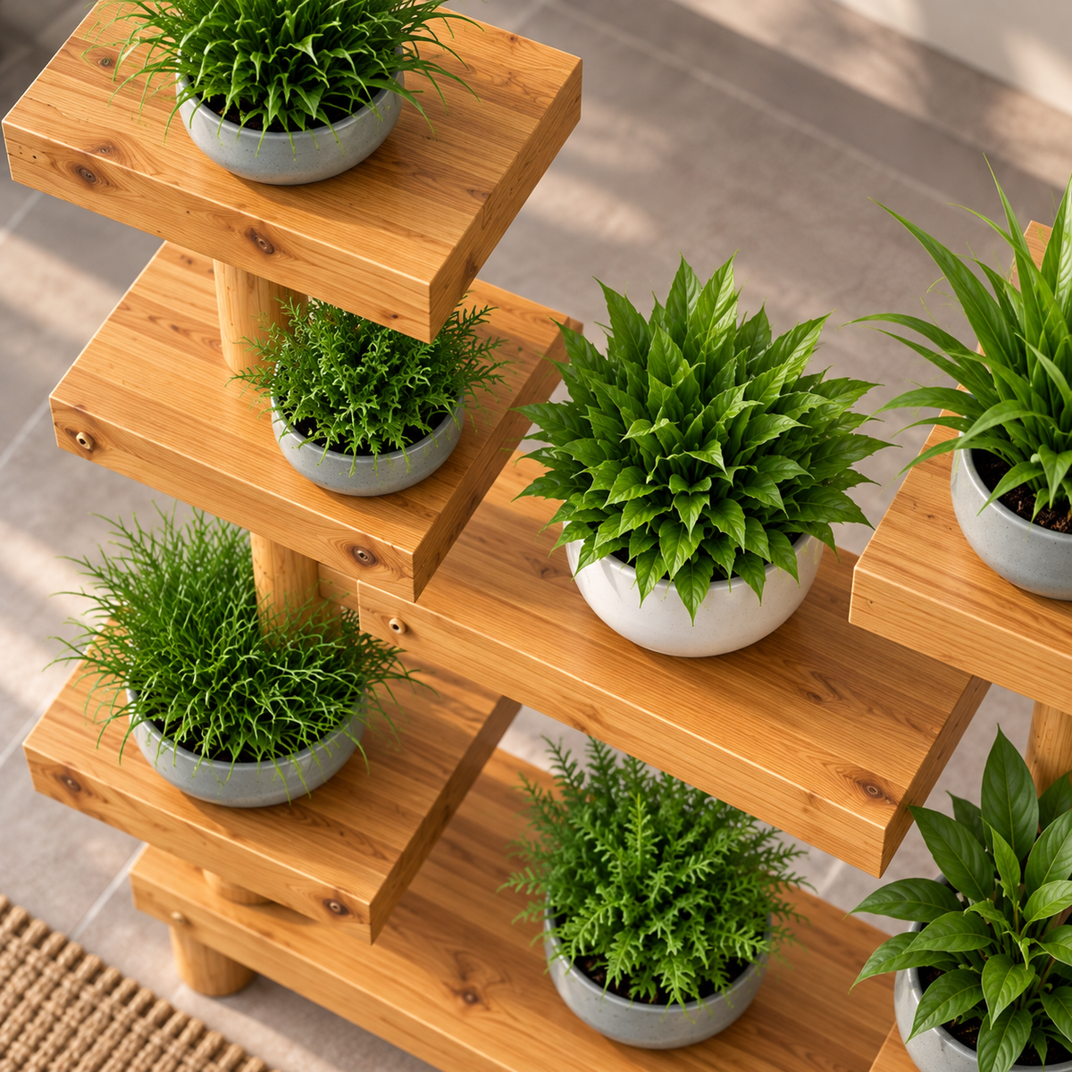 Wooden Plant Stand for Indoor Plants | Multi-Tier Decorative Flower Pot Holder