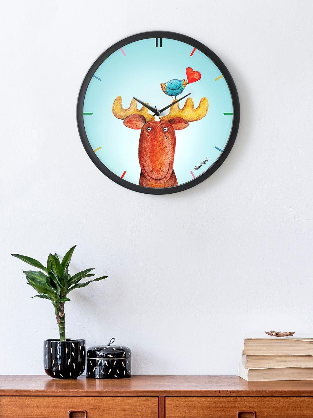 Arty reindeer Multicolor Wall Clock - Ouch Cart