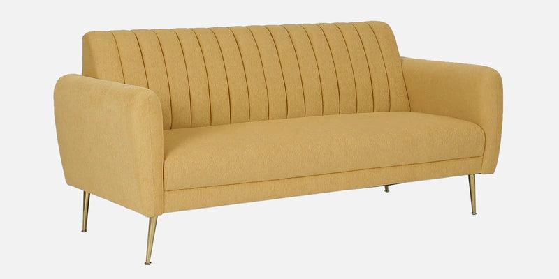Fabric 3 Seater Sofa In Camel Yellow Colour - Ouch Cart