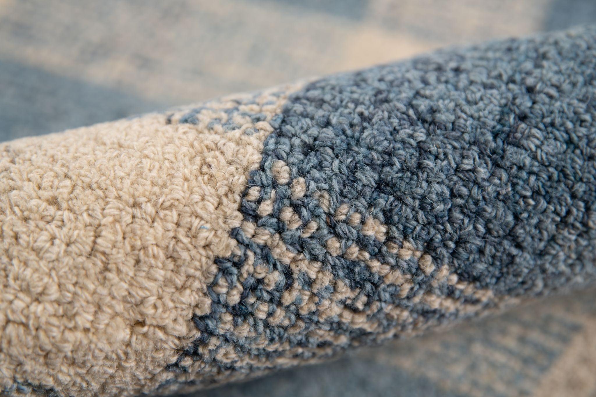 Blue Wool Tartan 8X10 Feet Hand-Tufted Carpet - Rug - Ouch Cart