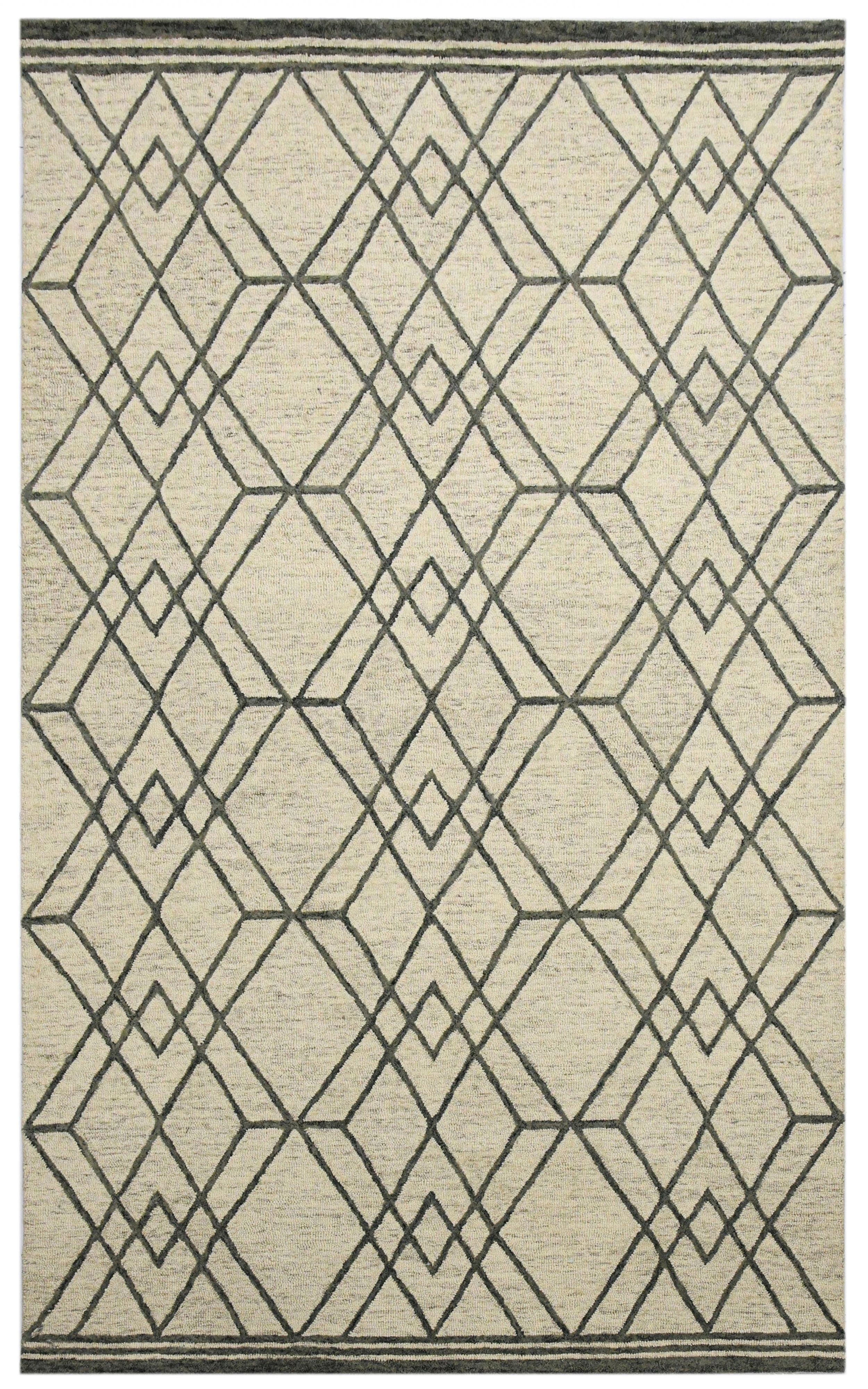 Ivory Wool Vista 5x8 Feet  Hand-Tufted Carpet - Rug
