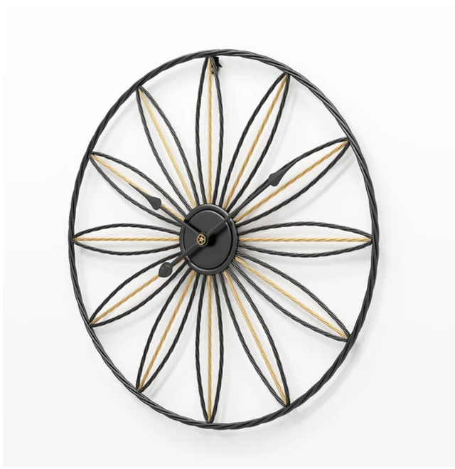 twele leaf gold and black wallclock N.R.HOMESDECOR