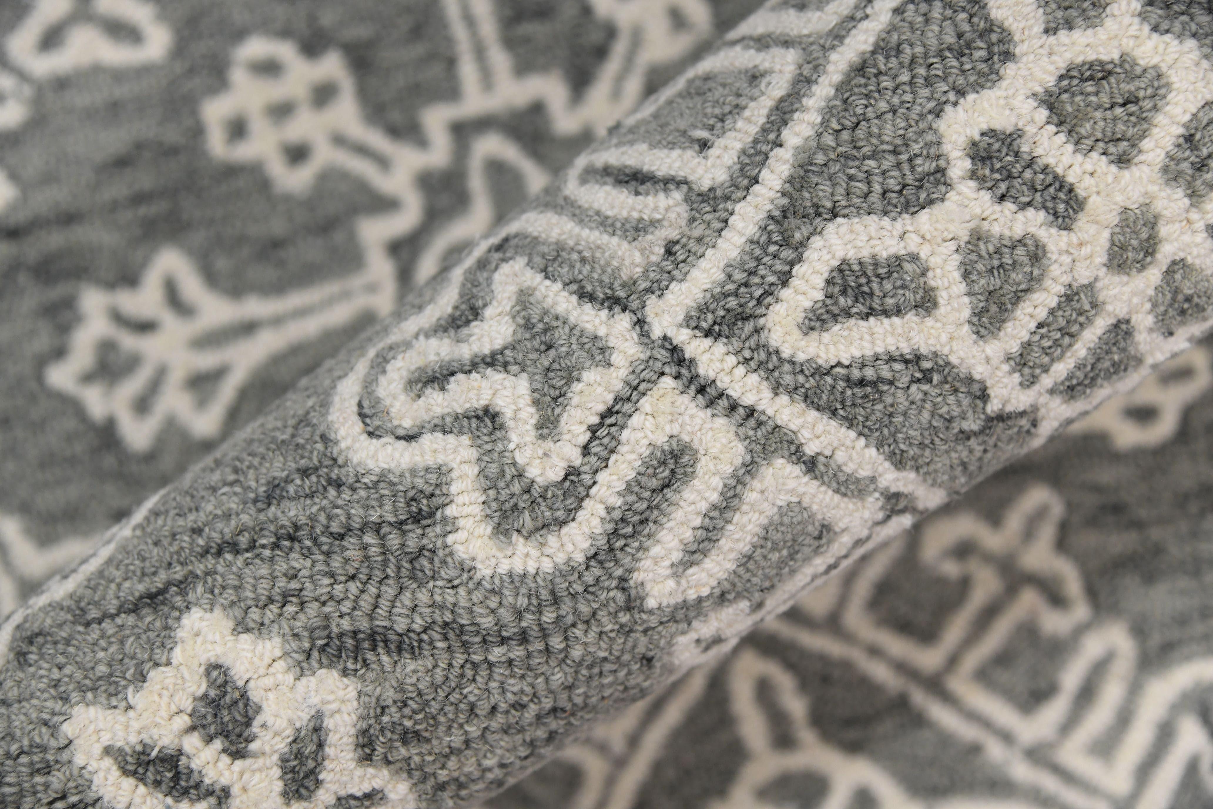 Gray Steel Wool Boston 4x6 Feet Hand-Tufted Carpet - Rug - Ouch Cart