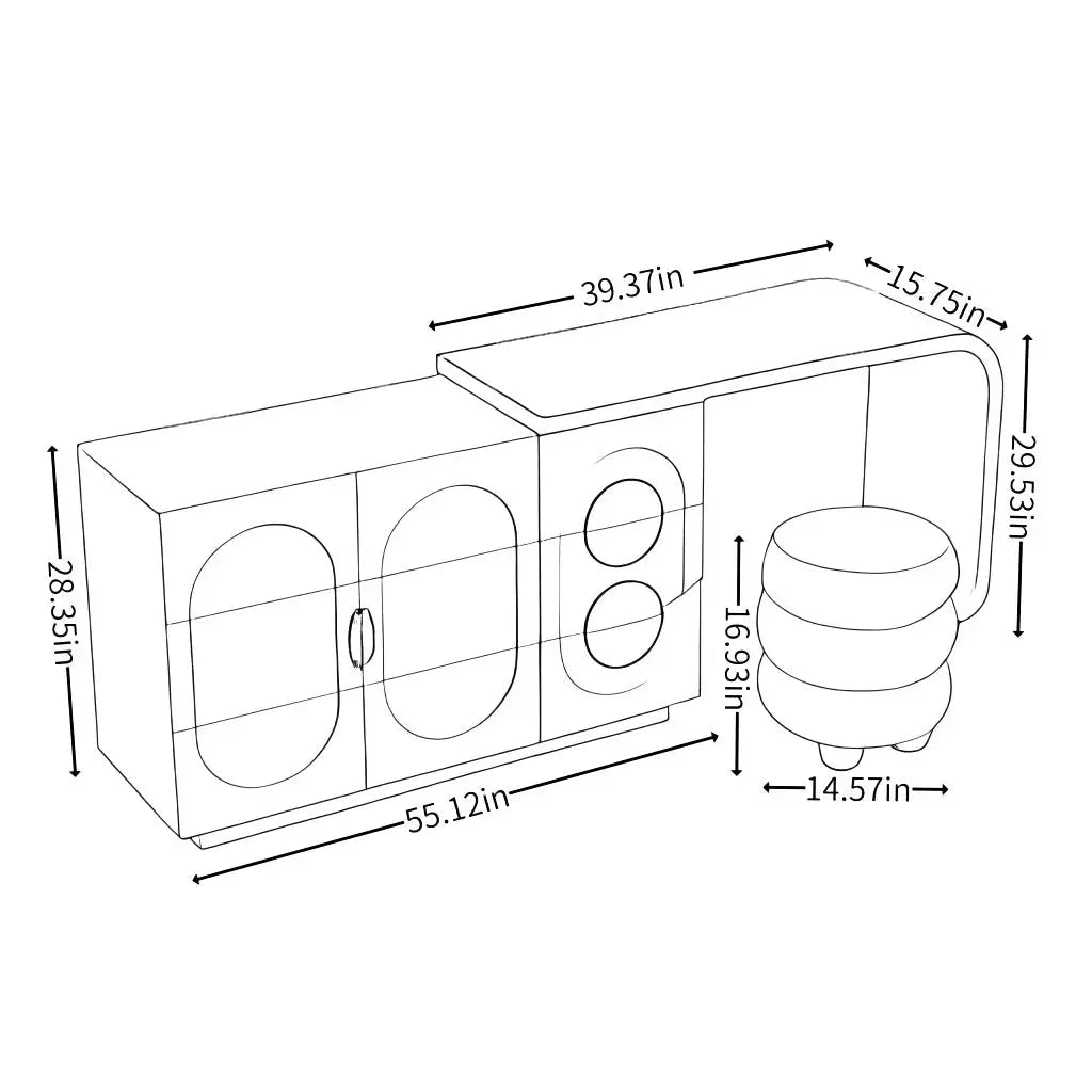 Yaniece Dressing Table – Modern Makeup Vanity with Drawers-OUCH CART |Dressing table