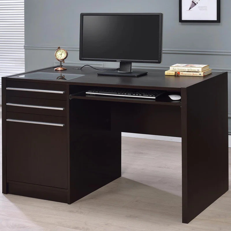 46.85'' W Rectangle Computer Desk in Cappuccino ouch cart